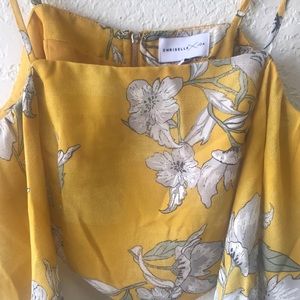 J.O.A Yellow Floral Crop Top